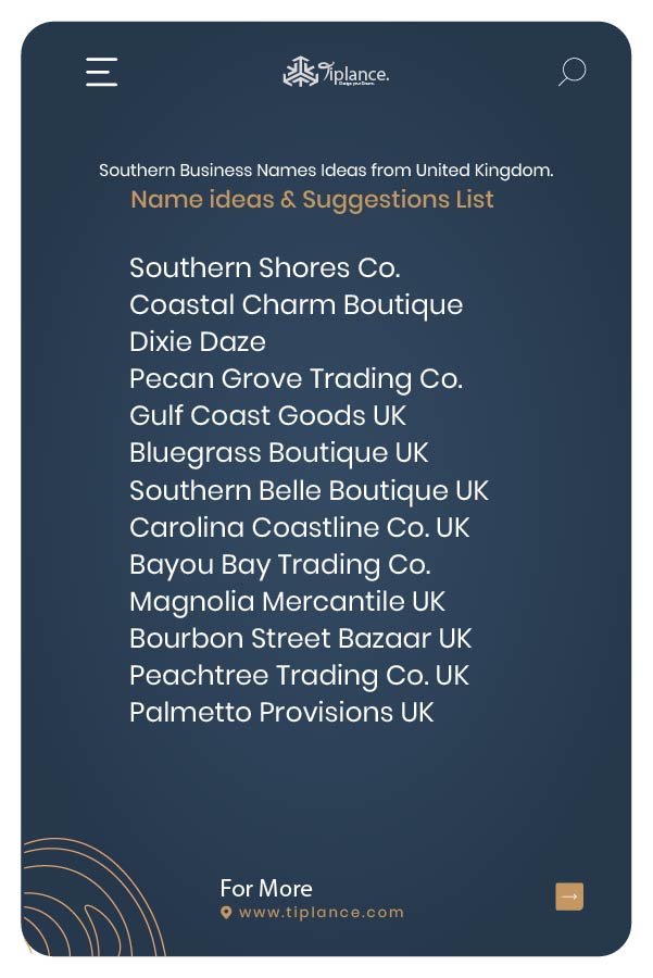 Southern Business Names Ideas from United Kingdom.