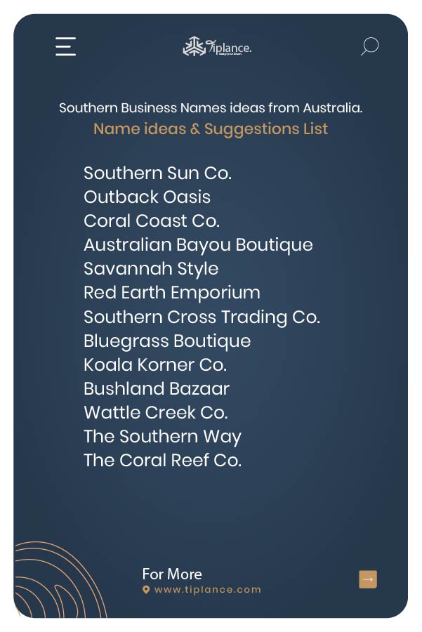 Southern Business Names ideas from Australia.