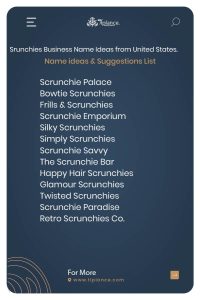 Srunchies Business Name Ideas from United States.