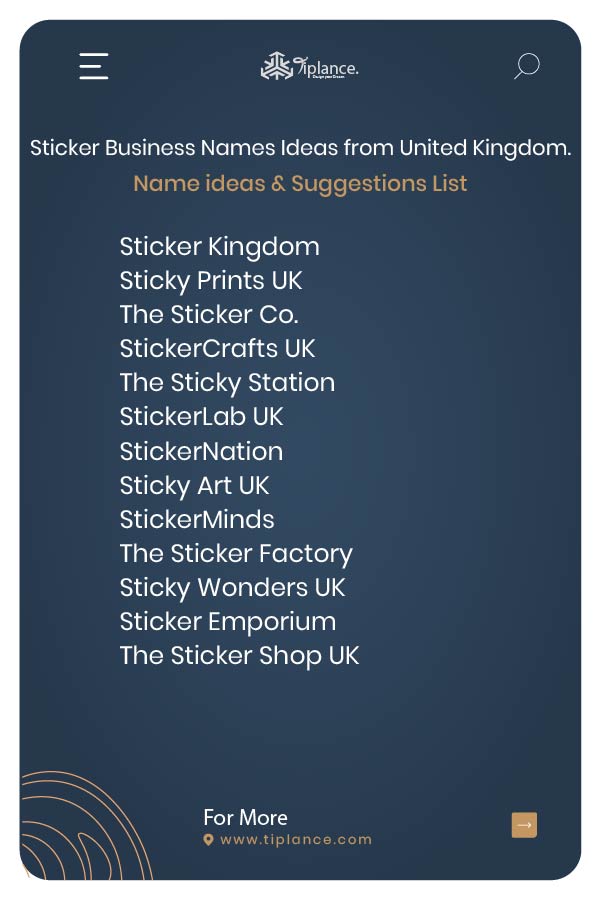 Sticker Business Names Ideas from United Kingdom.