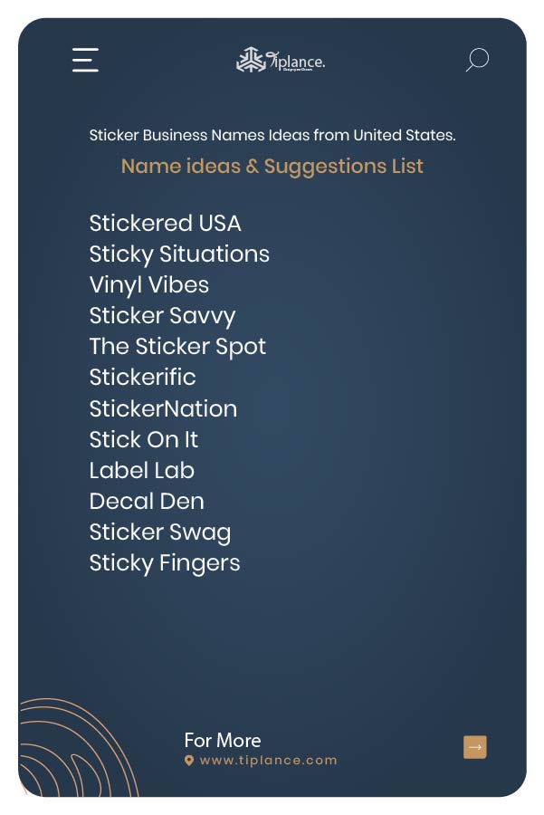 Sticker Business Names Ideas from United States.