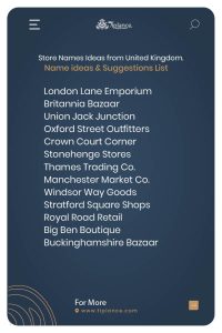 Store Names Ideas from United Kingdom.
