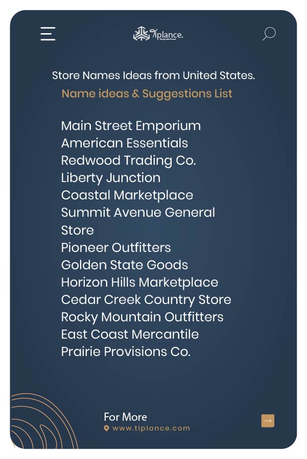 Store Names Ideas from United States.