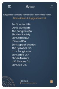 Sunglasses Company Names Ideas from United States.