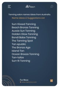 Tanning salon names Ideas from Australia.