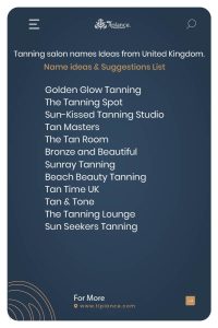 Tanning salon names Ideas from United Kingdom.