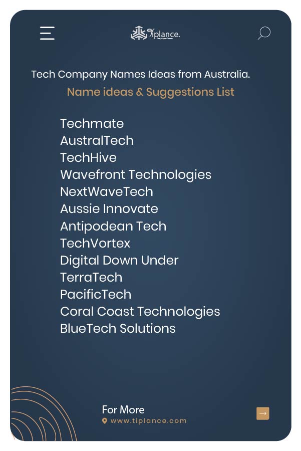 Tech Company Names Ideas from Australia.