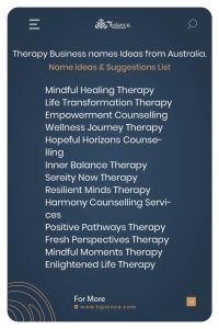 Therapy Business names Ideas from Australia.