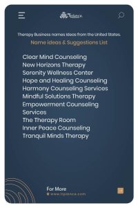 Therapy Business names Ideas from the United States.
