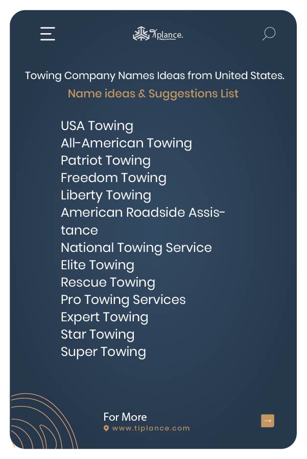 Towing Company Names Ideas from United States.