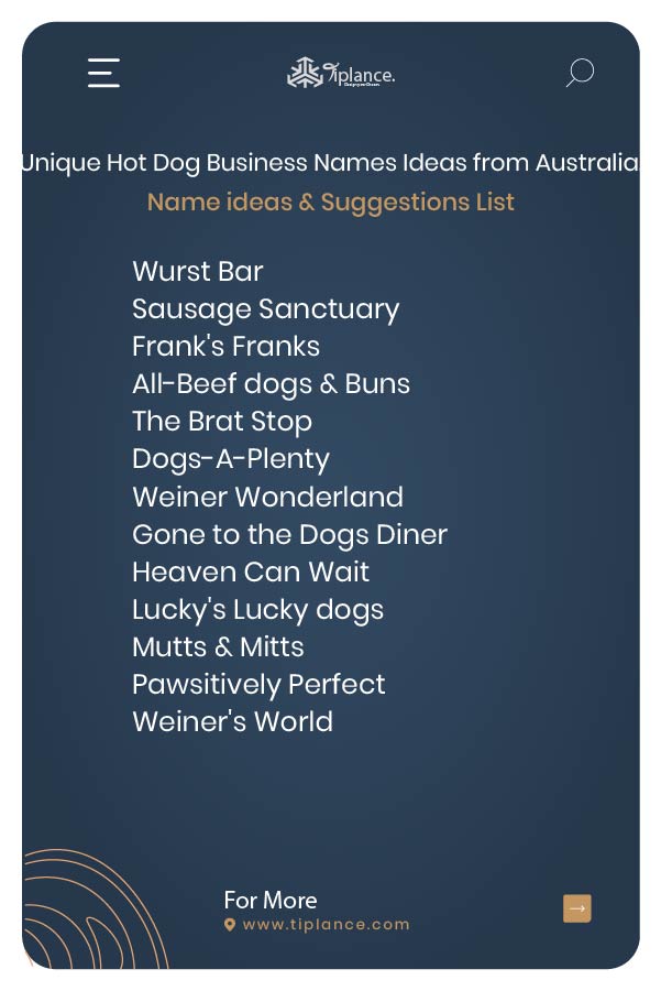 Unique Hot Dog Business Names Ideas from Australia.