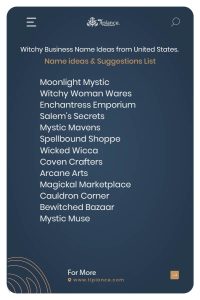 Witchy Business Name Ideas from United States.