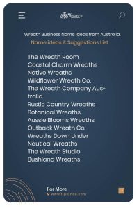 Wreath Business Name Ideas from Australia.