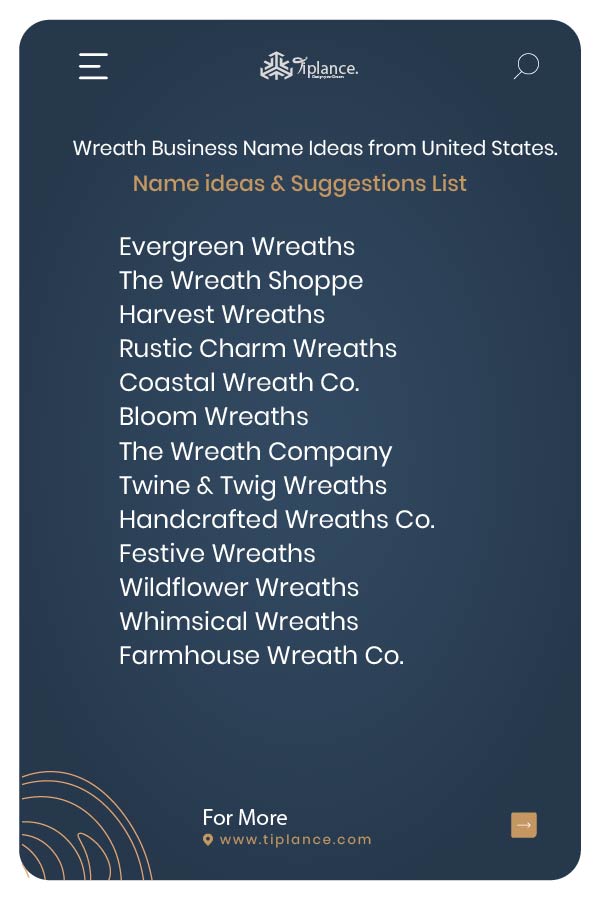 Wreath Business Name Ideas from United States.